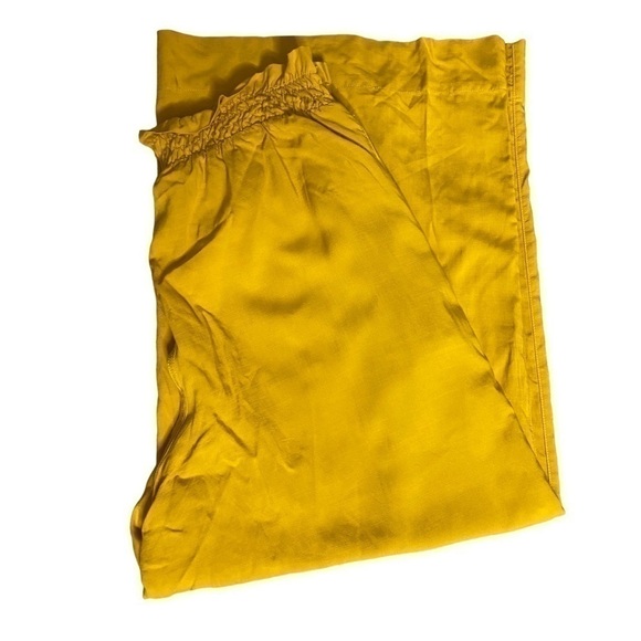 ELODIE MUSTARD WIDE LEG STRETCH WAIST PANT SIZE LARGE - Picture 4 of 5